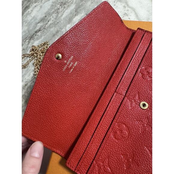 Auth. Louis Vuitton Monogram Red Empreinte Curieuse Long Wallet Box Dust Bag - Picture 5 of 16